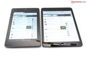 The Nexus 7 can display more content in profile mode.