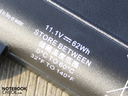 It has a 62 Wh capacity.