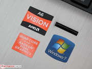 a quad core A6-3410MX APU works together with a Radeon HD 6755G2 Dual Graphics.