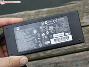 The bulky and heavy 120 watt power adapter isn't immoderate for the form factor.