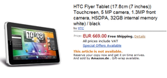 HTC Flyer spotted on Amazon for €669 HTC Flyer spotted on Amazon for €669