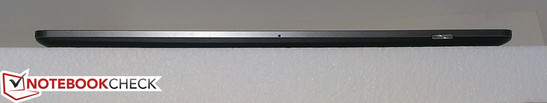 Rear: Microphone, Power button