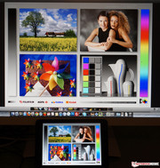 The iPad Mini compared with a calibrated 27-inch model.