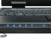 The blue indicator LEDs, ...