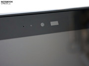 There is a small work light beside the 1.3 megapixel webcam.