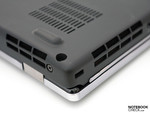 The case fan is located behind the openings
