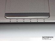 All the status LEDs are found below the touchpad.
