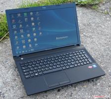 The IdeaPad N586 in outdoors use.