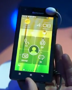 Lenovo unveils Medfield powered Android phone