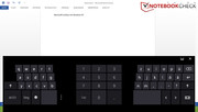 The on-screen keyboard can be optimized for use with two thumbs.