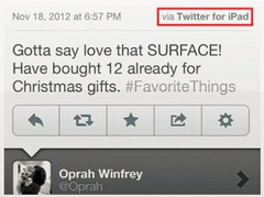 Oprah Winfrey endorses the Microsoft Surface... on her iPad Oprah Winfrey endorses the Microsoft Surface... on her iPad