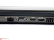 The rear interfaces are least impairing when peripherals are connected.
