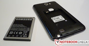 Without back cover, with battery.