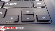 This is our sole criticism of the keyboard; the small, indistinguishable arrow keys.