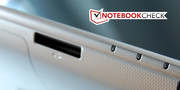 The SD card slot and status LEDs.