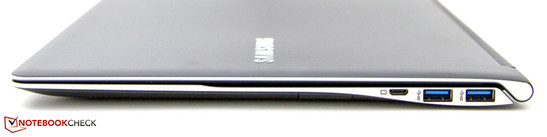 Right: Card reader, VGA, 2x USB 3.0