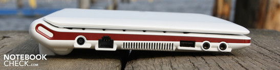 Left: AC, Ethernet, USB 2.0, audio