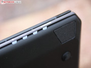 The status LEDs can be found at the front.