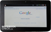Websites are displayed like on a notebook.