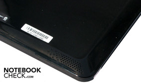 Two speakers are located on the flipside