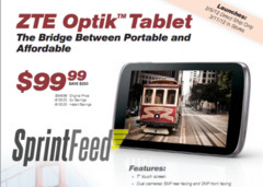 ZTE Optik latest to hit Sprint carrying 7" screen, Honeycoms and $100 tag ZTE Optik latest to hit Sprint carrying 7" screen, Honeycoms and $100 tag