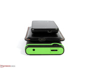 Very flat, but slightly broader than most other external hard disks of this form factor,...