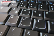 The WASD keys light up in red in Gaming Mode.