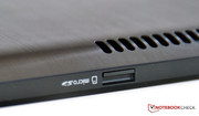 On the upper side you can insert a micro-SD card.