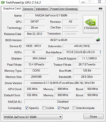GPUZ Nvidia GeForce GT 650M