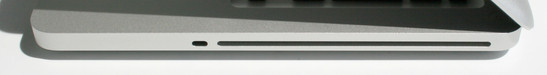 Right: Kensington lock, Superdrive (DVD RW drive)