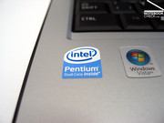 A dual core CPU by Intel works inside the Satellite L350. Pro: The L350 comes with a big 320GB hard disk.