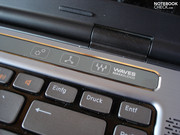 Touch sensitive buttons for the mobility center, a personal application and audio control.