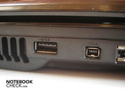 eSATA and HDMI connection on the left side