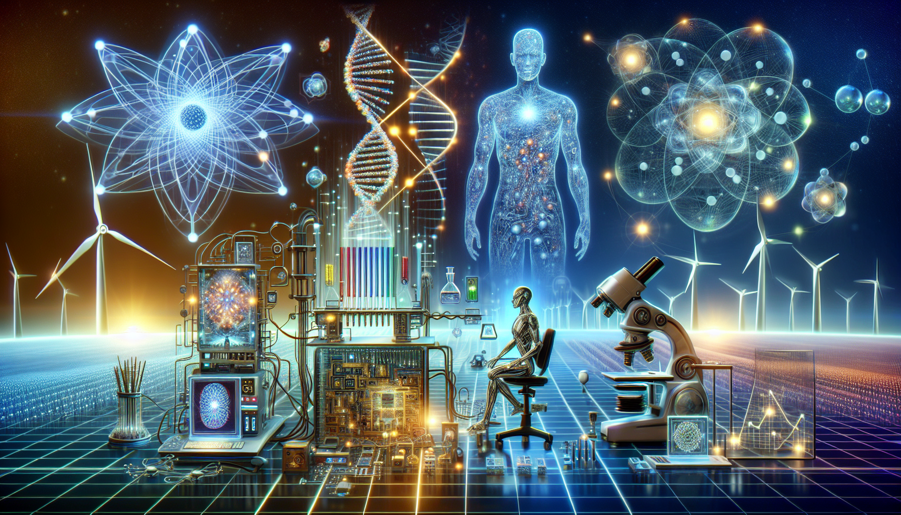 AI, genetic engineering, quantum computing, clean energy and humanoid robotics signal a bright future. (Image source: ChatGPT)