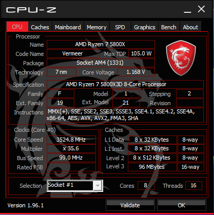 AMD Ryzen 7 5800X CPU V1 001 3D model