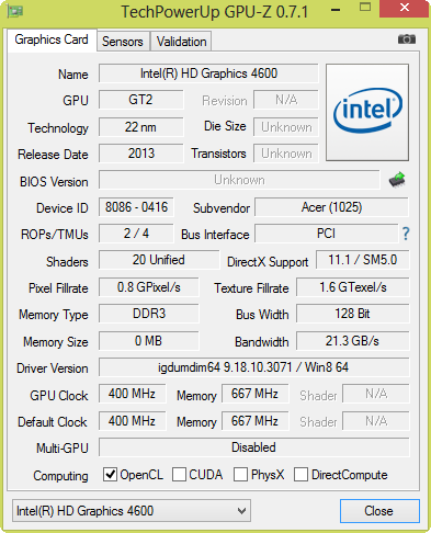 GPU-Z (HD 4600)