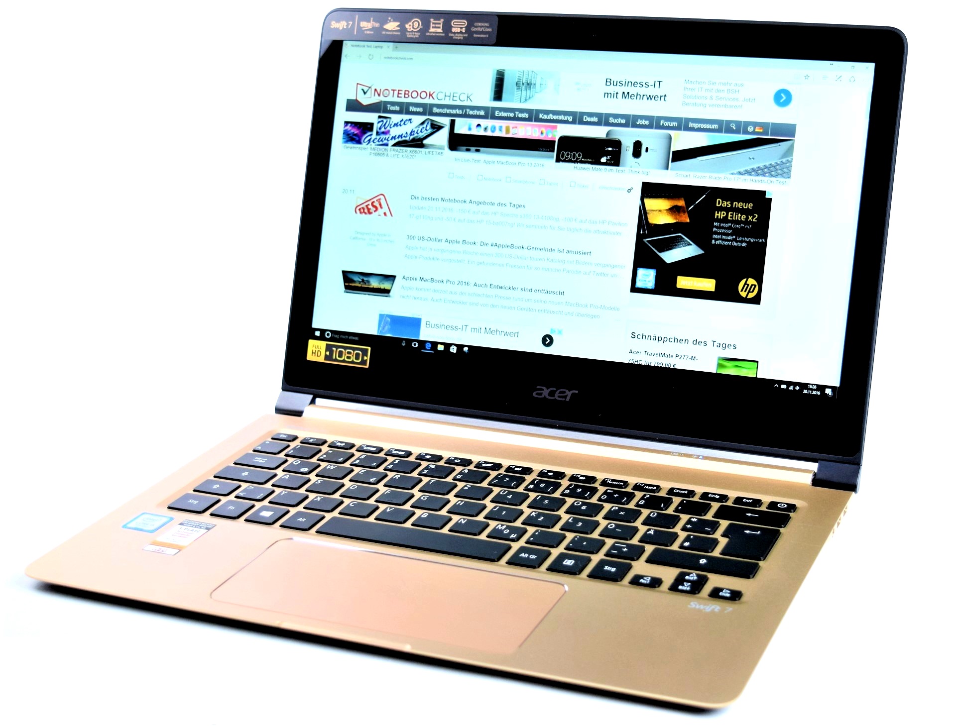 Acer Swift 7 SF713-51 Notebook Review - NotebookCheck.net ...