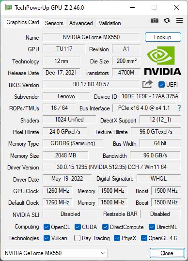Nvidia online geforce mx550
