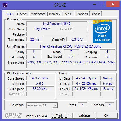 intel pentium n3540 processor