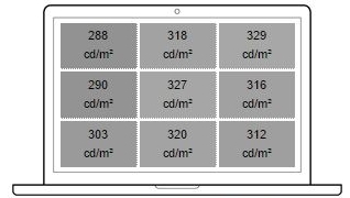 Average Brightness T470s (QHD): 311 cd/m²