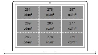 Average Brightness X270 (FHD): 281 cd/m²