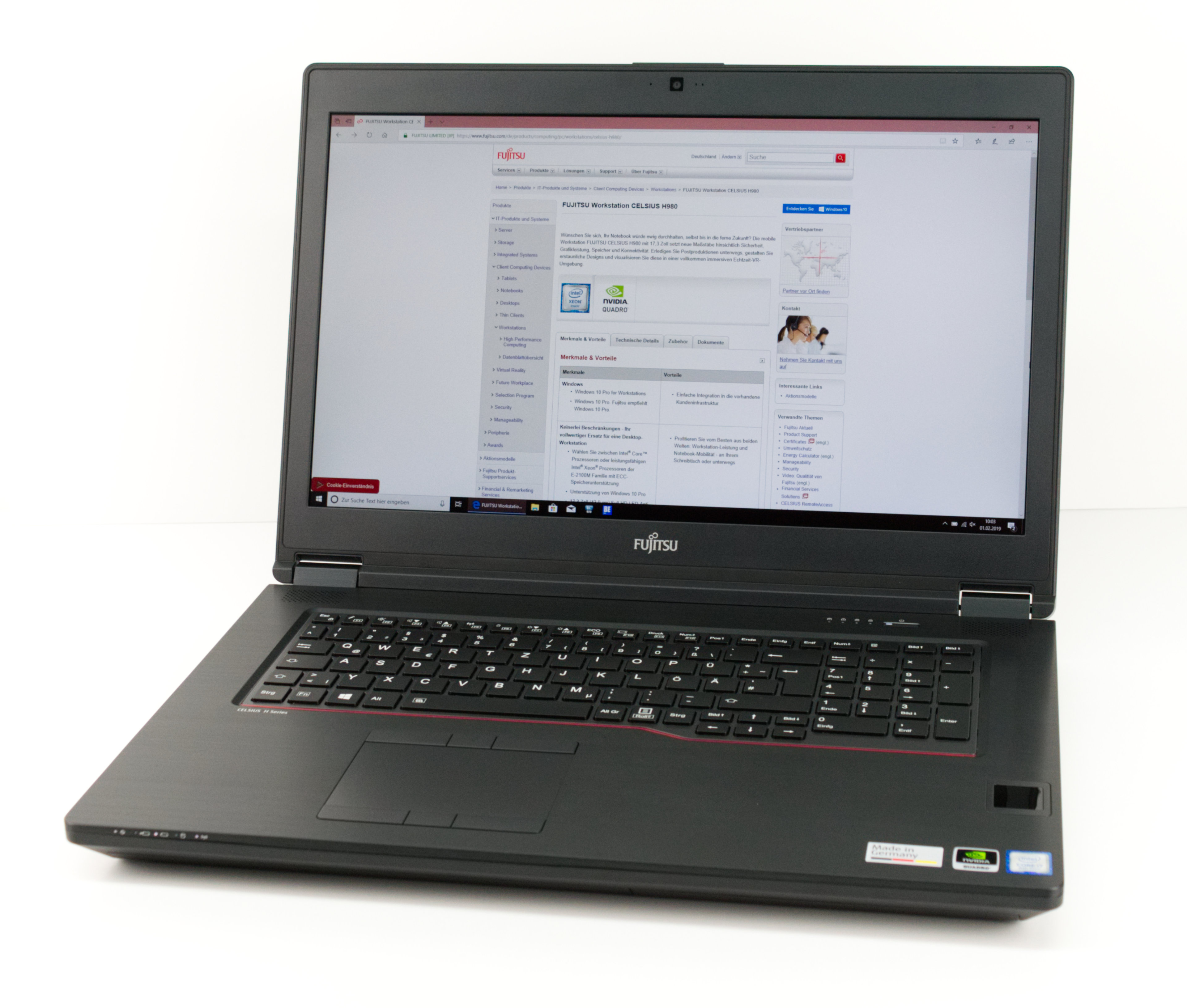 Fujitsu Celsius H980 (Core i78750H, NVIDIA Quadro P3200) Workstation