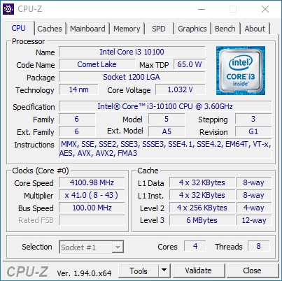 Intel Core i3-10100 Desktop Processor - Benchmarks and Specs