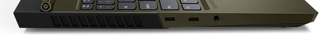 Left side: Thunderbolt 3 (Type-C; DP) port, USB 3.2 Gen 1 (Type-C; DP) port