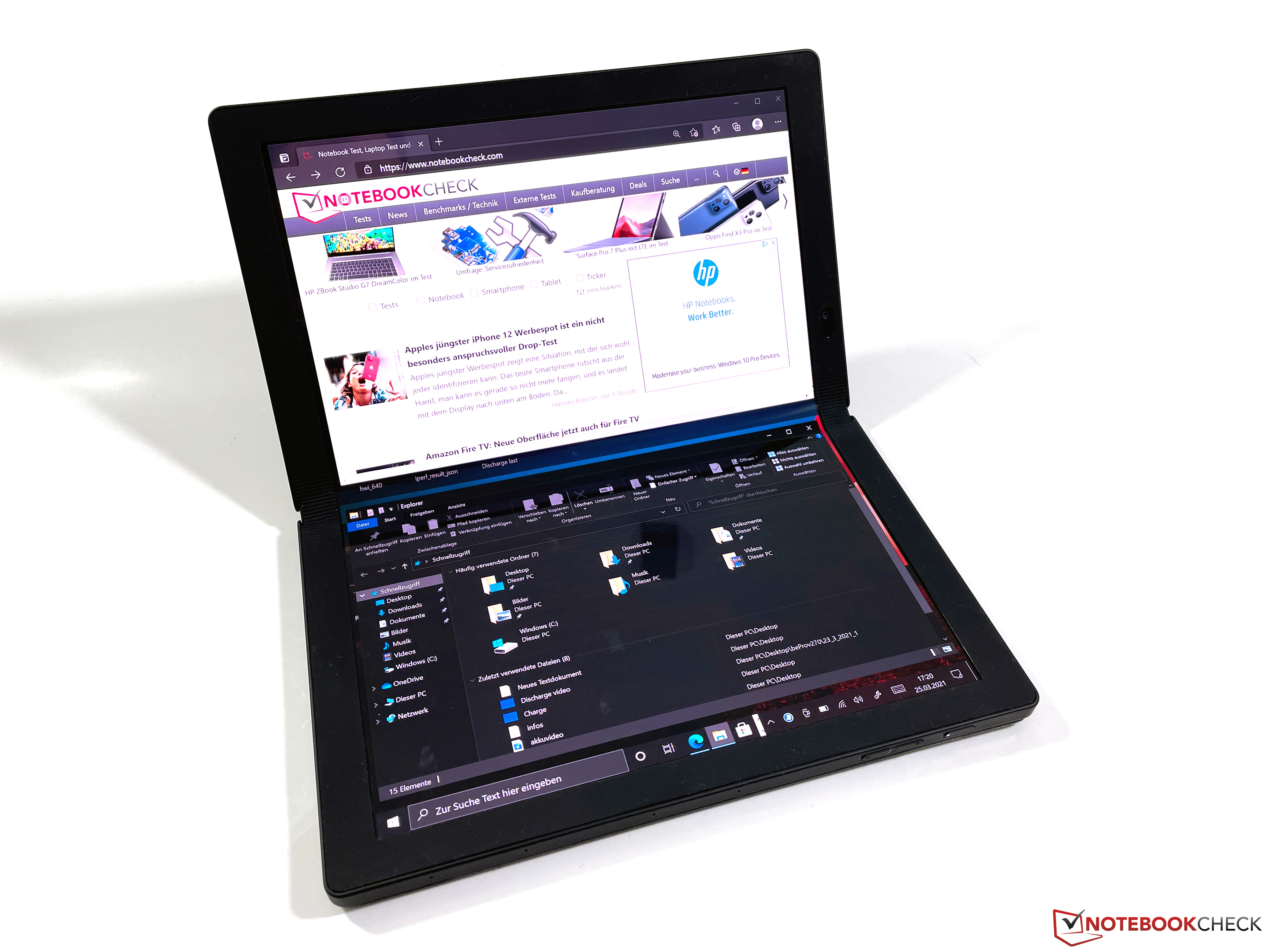The ThinkPad X1 Fold has a foldable OLED touch screen, but it is not nice in everyday use