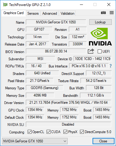 NVIDIA GeForce GTX 1050 vs NVIDIA GeForce GTX