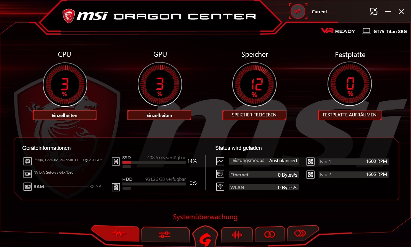 msi dragon center monitor