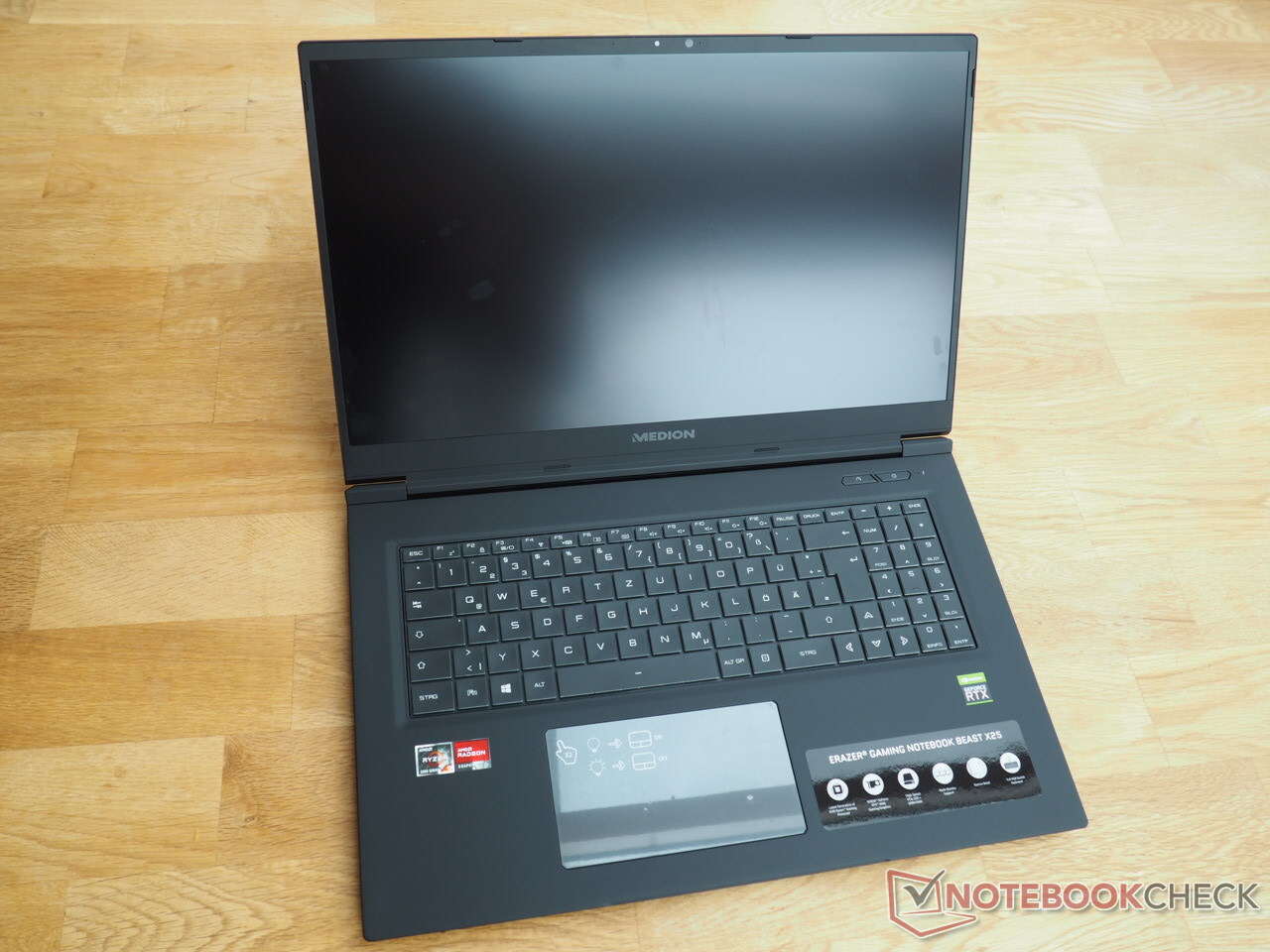 Medion Erazer Beast X25 (Tongfang GM7ZG8P) gaming laptop review Light