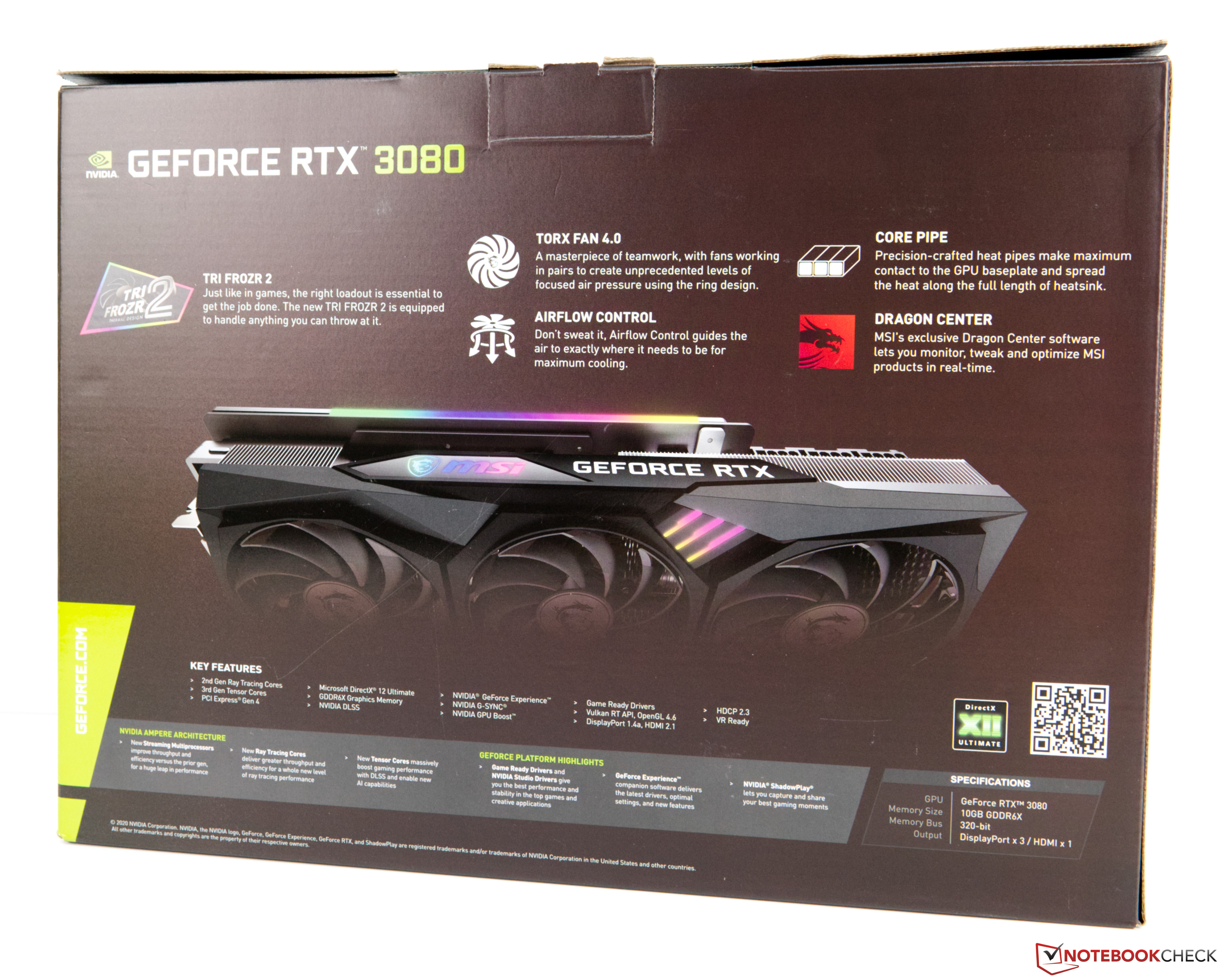 MSI GeForce RTX 3080 Gaming X Trio 10G desktop graphics card in 