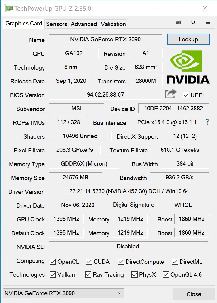 Gpu z top rtx 3090